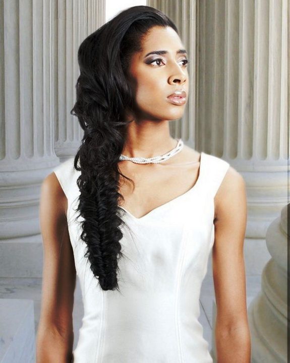 Black Wedding Hairstyles for long hair