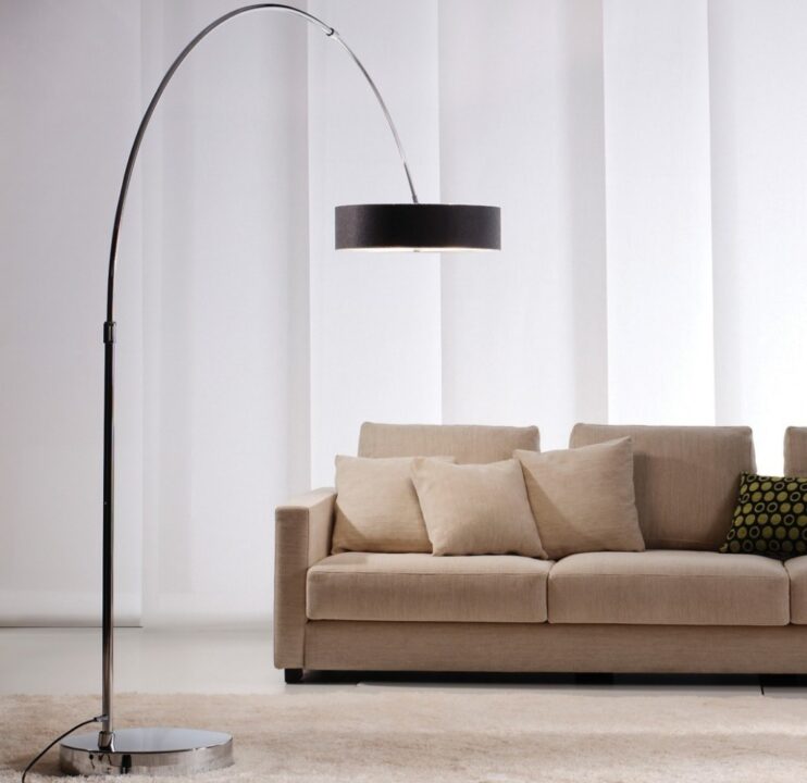 Floor lamps with black shades