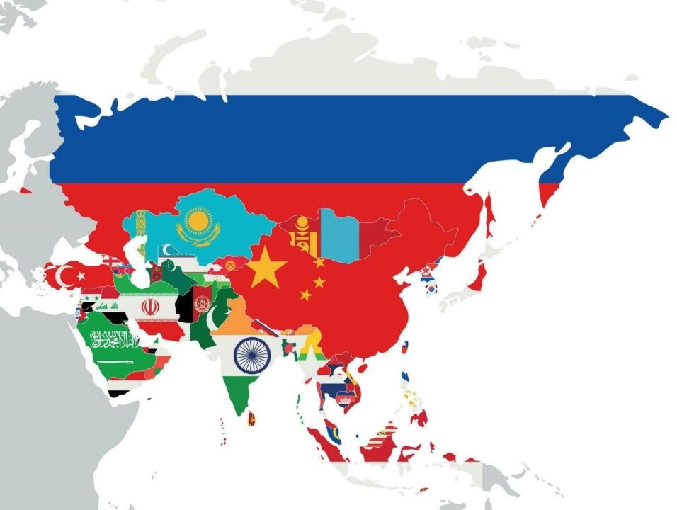 Asia Flag Map