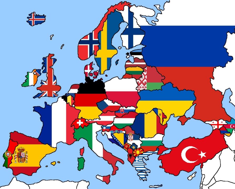 Europe Flag Map